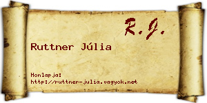 Ruttner Júlia névjegykártya