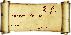 Ruttner Júlia névjegykártya